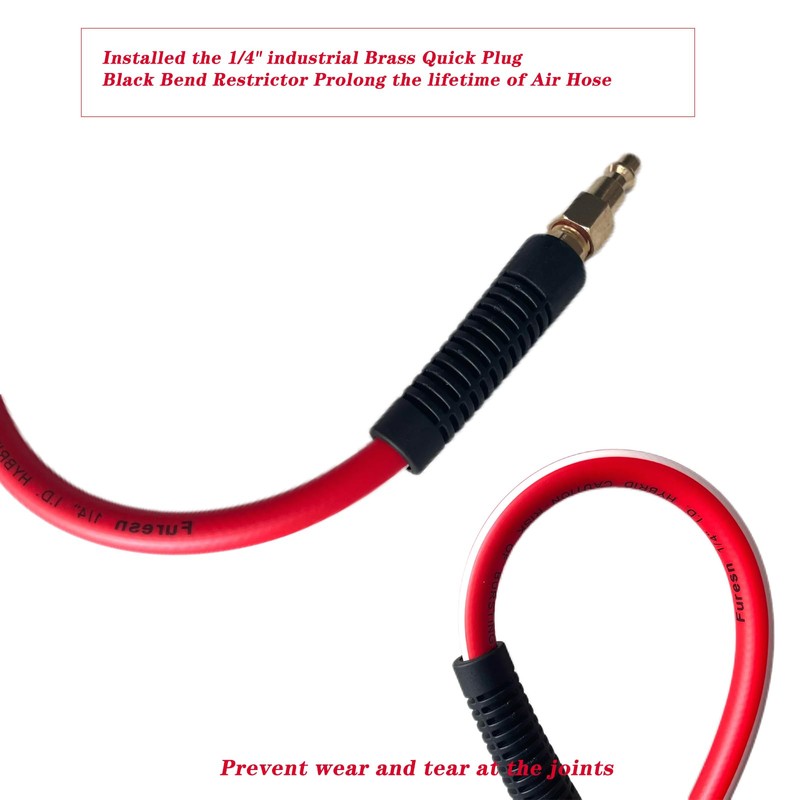 Air Hose 1/4 in x 25 ft, Heavy Duty, Lightweight,