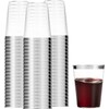STACKABLES Crystal Clear Hard Plastic Cups with Elegant Silver Rim