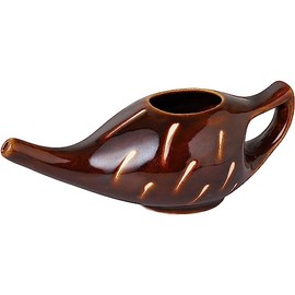 ANCIENT IMPEX Ceramic Neti Pot 250 Ml (Brown Dapple) with 5 Sachets Neti Salt | Natural Remedy for Sinusitis, Congestion & Nasal Irrigation | Eco-Friendly Ayurveda Sinus Flush Pot