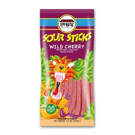 Paskesz Wild Cherry Flavored Sour Sticks 3.5 Oz. (Pack of 6)
