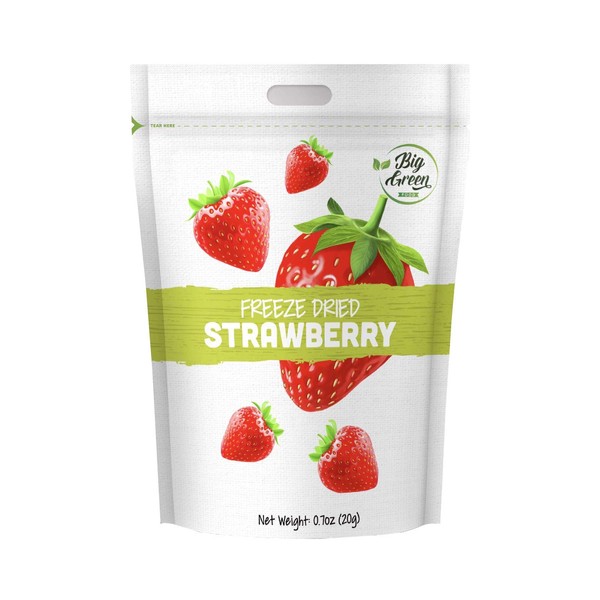 Big Green Organic Food- Freeze-Dried Strawberry, Healthy Snacks, Natural Flavor (6)