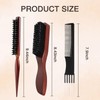 DOOCECIY 3 Pcs Slick Back Hair Brush Set, Smoothing Bristle