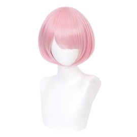 God Good-looking Lamb Wig, Pink Hair Short, Lamb Wig, Anime, Heat Resistant, Costume, Accessory for Parties, Events, Costume, Includes Exclusive Wig Net