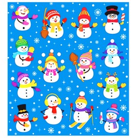 Zonon 112 Pieces Winter Stickers Snowflake Stickers Cartoon Snowman Holiday Stickers Assortment Snowflake Stickers Teacher Reward Stickers for Kids,14 Styles