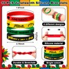 Reallnaive 32 Pcs Juneteenth Makeup Bags and Silicone Bracelets Set