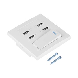 QANYEGN 4 Port Wall Outlet, USB Wall Mounted Socket, USB Wall Plug Receptacle for Home, Office, public places, hotels
