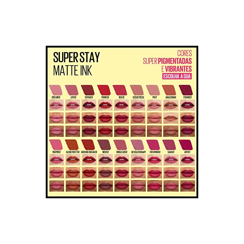 Maybelline Superstay Matte Ink, Labial Líquido Mate con Pigmentos de