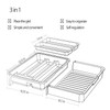 HornTide 3-in-1 Cutlery Tray, Expandable Utensils Holder, Plastic Kitchen Drawer