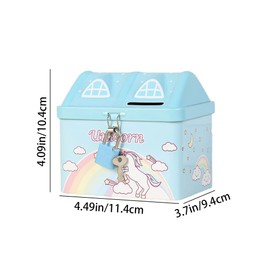 Piggy Bank Unicorn Coin Box Funny Saving Pot with Lock for Girls Kids Birthday Gifts