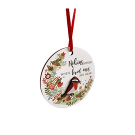 Robin Gift Remembrance Hanging Ornament, Robins Appear When Lost Loved Ones Are Near, Christmas Robin Ornament By ASVP Shop