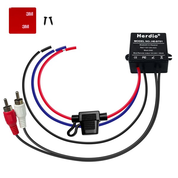 Herdio Marine Bluetooth Receiver IP67 Waterproof, BT 5.3 Remote Wireless