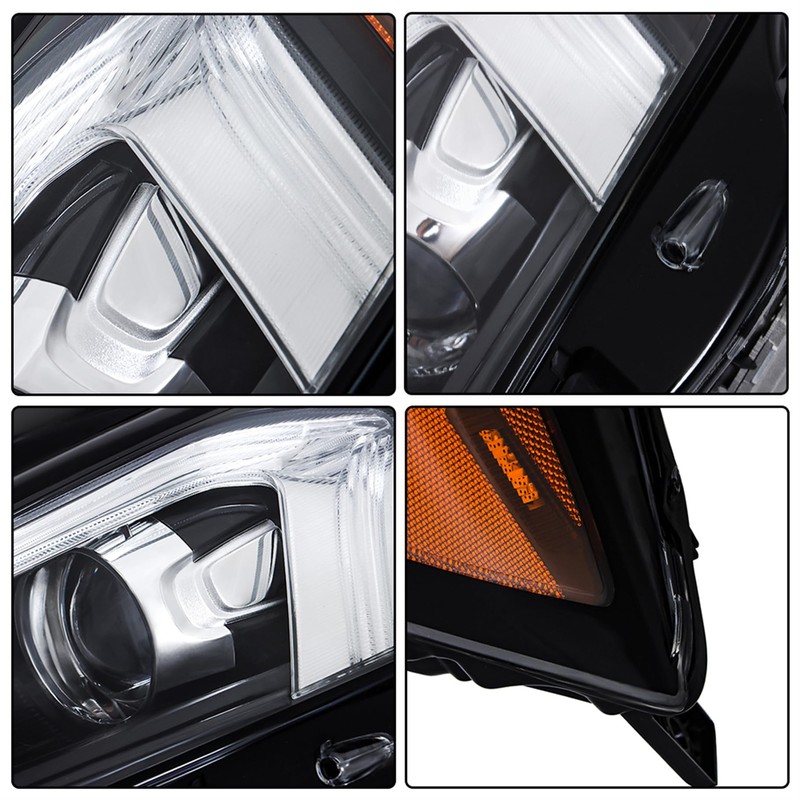 TJHSM Headlight Assembly Headlamp Black Left Side Replacement for 2019-2023