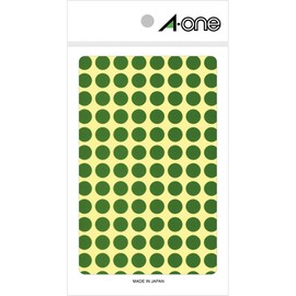 e-wan Color Label Green Round 9 mm 14 Sheets 07003 , Green