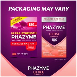 Phazyme Anti-Gas Ultra Strength 180 mg Softgels - 48 ct, Pack of 3