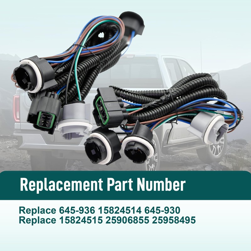 Tail Lamp Wiring Harness Driver and Passenger Side Fit for