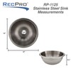 RecPro RV 13" Round Stainless Steel Kitchen Sink | Brushed