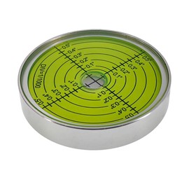 Aluminum alloy high-precision universal horizontal level instrument bubble level tool circle 2.4 inches 60mm (3 points silver green (magnetic))