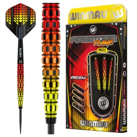 WINMAU Firestorm Flame 23 Gram Professional Tungsten Darts Set with Flights and Stems (Shafts)