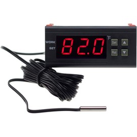 bayite AC 110V Fahrenheit Digital Temperature Controller 10A 1 Relay with NTC 10K Sensor Probe