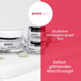 Emmi Nail Studioline Versiegelungsgel für Gelnägel Hochglanz I Top coat Gel UV I Mittelviskoses Abschlussgel I Selbstglättend & Kratzfest, Vegan 15ml
