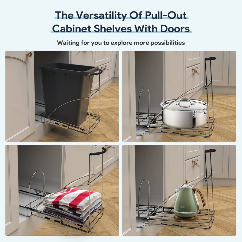 Tanamu Pull Out Trash Can Under Cabinet，Under Sink Slide Out