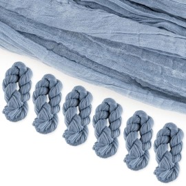 6 Pack Cheese Cloth Table Runners, 10 Foot Cheesecloth Table Runner Boho, Cheesecloth Table Runner 35x120, Blue Cheesecloth Table Runner, Dusty Blue Table Runner, Wedding Arch Draping Fabric