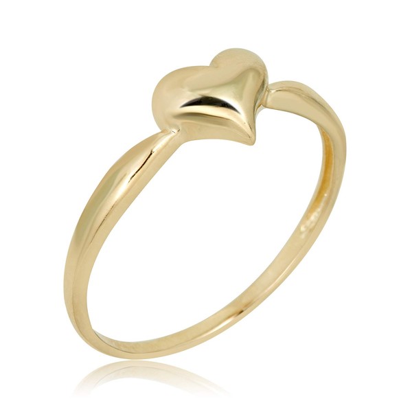 AVORA 10K Yellow Gold Polished Puffed Heart Ring - Size