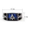 YVO Men's Stainless Steel Masonic Lodge Freemason Ring - Black
