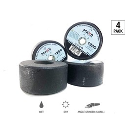 4 Pack - 4" Carbide Grinding Stone - for Shaping Terrazzo, Marble, Travertine, Granite - Arbor 5/8" - 11 (Grit 120)