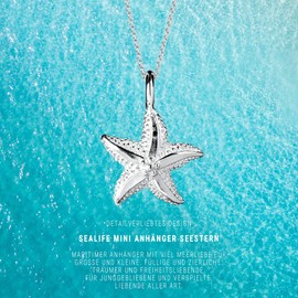 Heartbreaker Starfish Pendant in Real Silver, Sealife Collection, Mini Starfish Pendant Made of 925 Sterling Silver, Maritime Pendant for Women, LD SL 33, Silver, No Gemstone