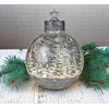 formano Deko-Kugel Silber- Frosty 29cm mit LED Licht Timer Beleuchtete