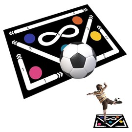 Football Mat, Ball Control, Football Training Mat for Children, Non-Slip Footwork Mat with Quiet Shock Absorption for Ball Control, Football Step Training Mat for Football Lovers (60 x 90 cm)