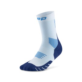 CEP Core Run Mid Cut Compression Socks 5.0, Ice/Blue, Unisex, XL