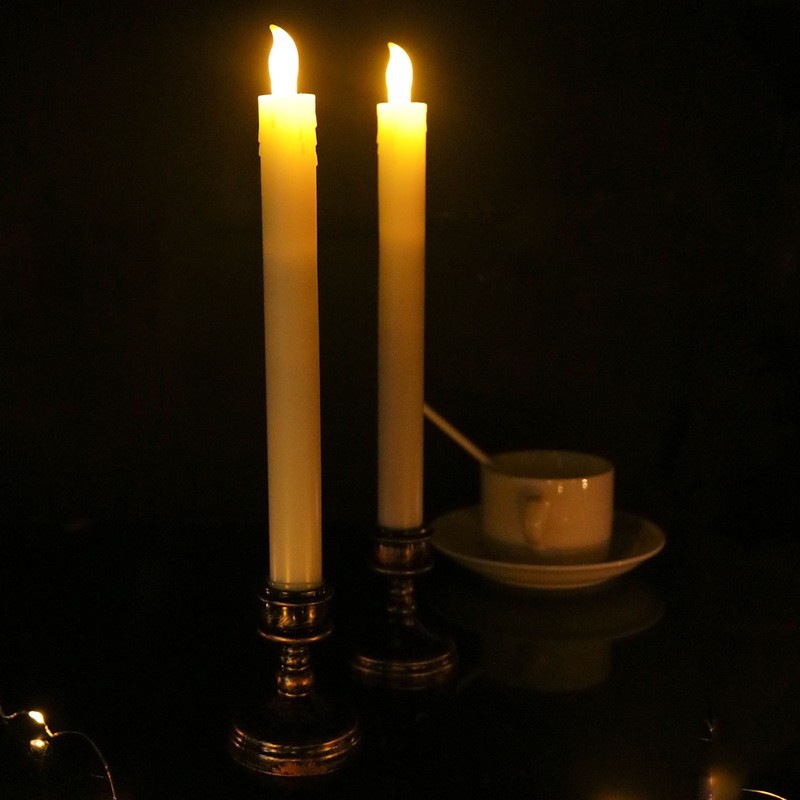 8PCS LED Taper Candle Flameless Window Candle Remote Control Warm