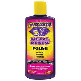 WIZARDS – Metal Renew Show Polish – Liquid Detailing Polish for All Metals - Cleaner, Shine & Protects Automotive Metals (8 oz.)