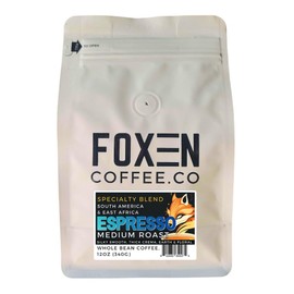 Foxen Coffee Espresso Blend, Whole Bean, Medium Roast, 12 ounce