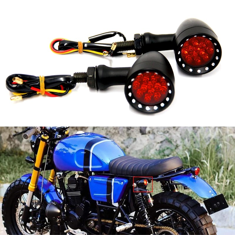 Rich Choices Red CNC Motorcycle Bullet LED Turn Signal Light