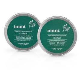 IMMI Desodorante Natural Lavanda y Niaouli (Menta) en Tarro, 2 Piezas, una de cada olor.