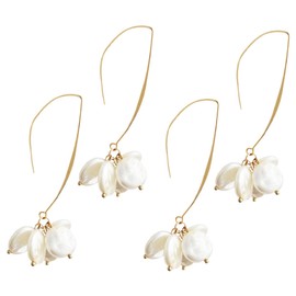 Ipetboom 2 Pairs Elegant Faux Pearl Dangle Drop Earrings for Women Lightweight Bridal Jewelry Comfortable Fit Versatile Accessory for Weddings Proms and Special Occasions