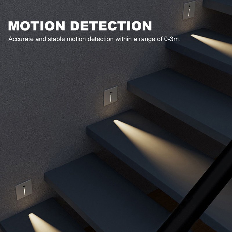 LED Step Light 3W Recessed Motion Seneor Dusk to Dawn