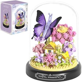 582 PCS Micro Brick Flower Butterfly Bouquet Building Sets, Animals Botanical Collection Blocks Model for Adult Toys,Home Decor and Office Art Creative Gift Women, Mom,Girl - Valentine’s Day Gift