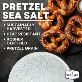 Pretzel Coarse Sea Salt for Soft Pretzels, Heat Resistant Bagel and Soft Pretzel Salt, All Natural for Baking, 1 lb Shaker