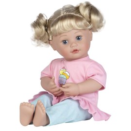Adora 15 Inch Interactive Baby Doll Blonde Hair Blue Eyes Makes Realistic Sounds Soft Body, Cry, Laugh, Coo, and Says Mama with Removable Outfit and Pacifier – Cuddle & Coo Sweet Dreams