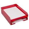JAM PAPER Stackable Paper Trays - Red - Desktop Document,