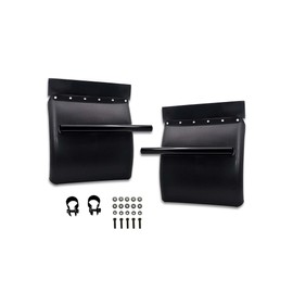 KOZAK Black Plastic Quarter Fender Set Poly 24" x 24" Pair Set Driver and Passenger Sides (Left + Right) Compatible with Peterbilt Semi Trucks Plus Logo Emblem, 2X Wipers and KOZAK Vest