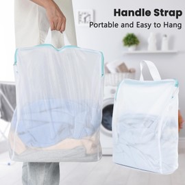 OTraki Large Mesh Laundry Bags, 12 x 16 inch Net Laundry Bags, Reusable Laundry Bags with Zips, Washing Bag with Handles for Washing Machine Delicates Clothes College Dormitories Apartments (2 Packs)