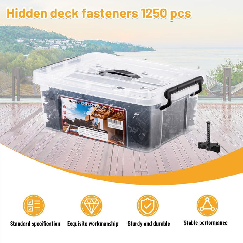 1250 PCS Hidden Deck Fasteners for Composite Decking Board,Composite Deck