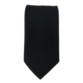 TigerTie - Wide designer tie in black plain colour - mourning tie 100% polyester - tie width 8.5 cm, black