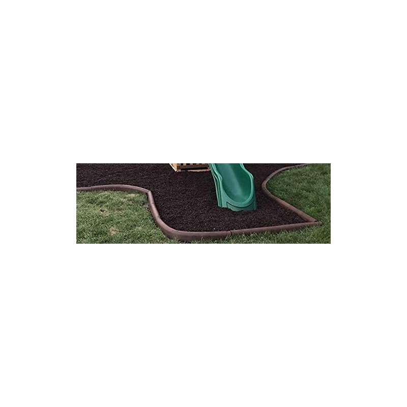 Playsafer 4' Flexible Interlocking Rubber Edging for Playgrounds (Terra Cotta,