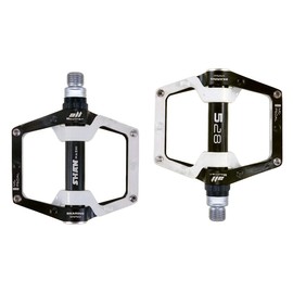 Black White 528 shanmashi Mountain Bike MTB Pedals Aluminium Bicycle BMX Flat Pedal with Removable Non-Slip Studs 9/16